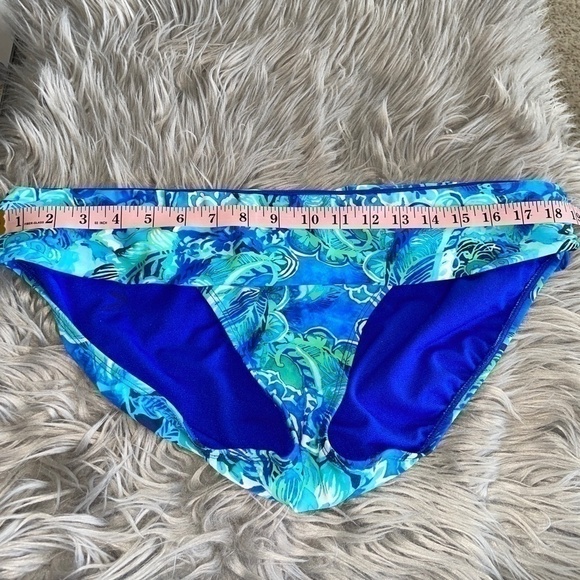 EUC Lauren Ralph Lauren Exotic Paisley Solids Hipster Swim Bottom Size 14 - Picture 5 of 9